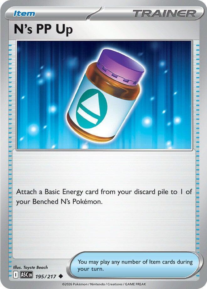 N's PP Up 195/217 Reverse Holofoil, Ascended Heroes Pokémon card