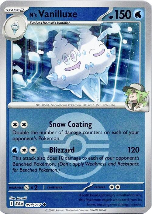 Pokemon - Ascended Heroes - N's Vanilluxe - 051/217 - Poke Ball