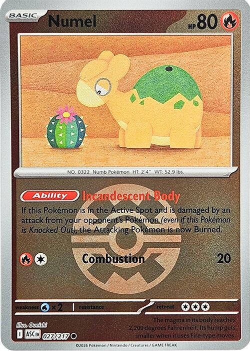 Numel 027/217 Quick Ball — Ascended Heroes Pokémon card