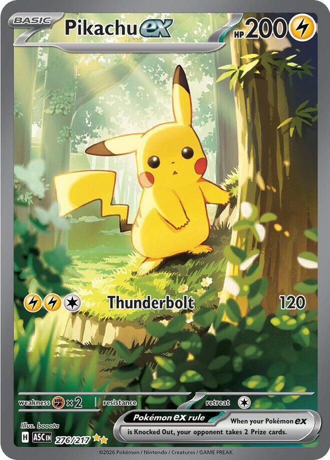 Pikachu ex 276/217 Holofoil, Ascended Heroes Pokémon card