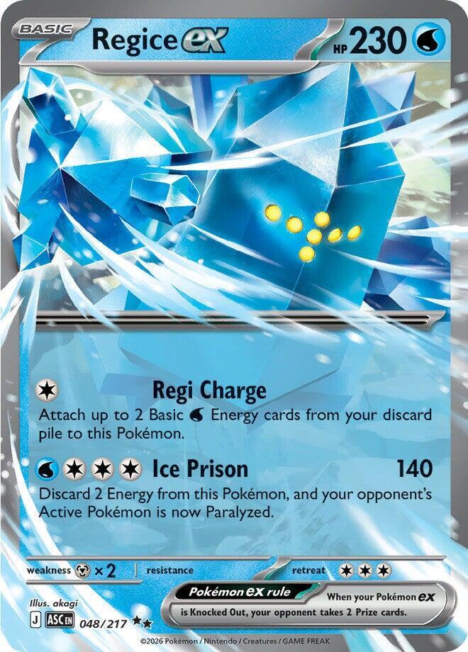 Regice ex 048/217 Holofoil — Ascended Heroes Pokémon card