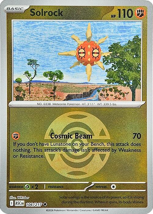 Solrock 106/217 Dusk Ball — Ascended Heroes Pokémon card