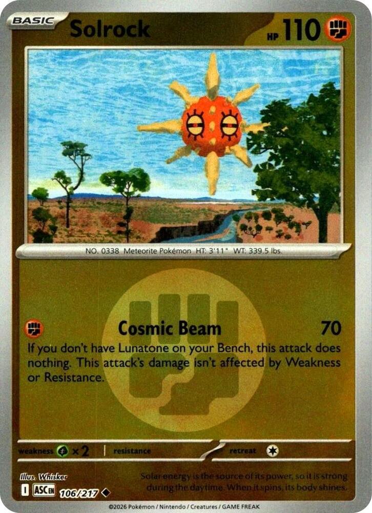 Pokemon - Ascended Heroes - Solrock - 106/217 - Energy Symbol Pattern