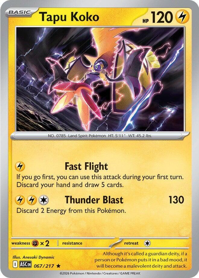 Tapu Koko 067/217 Energy Symbol Pattern — Ascended Heroes Pokémon card