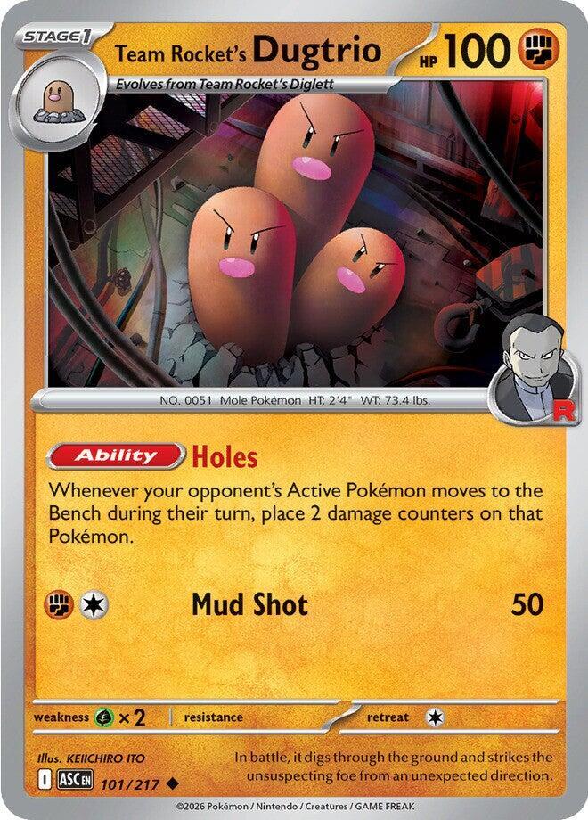 Team Rocket's Dugtrio 101/217 Energy Symbol Pattern, Ascended Heroes Pokémon card