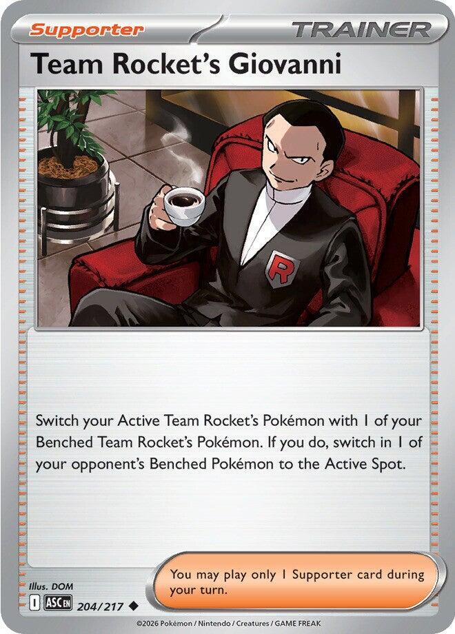 Team Rocket's Giovanni 204/217 Reverse Holofoil, Ascended Heroes Pokémon card