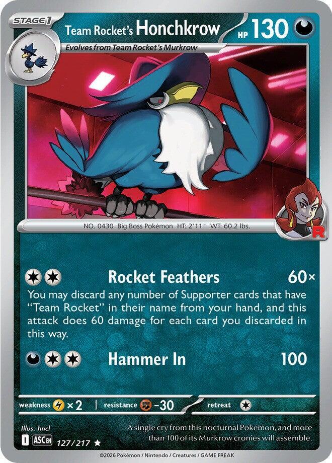 Team Rocket's Honchkrow 127/217 Energy Symbol Pattern — Ascended Heroes Pokémon card