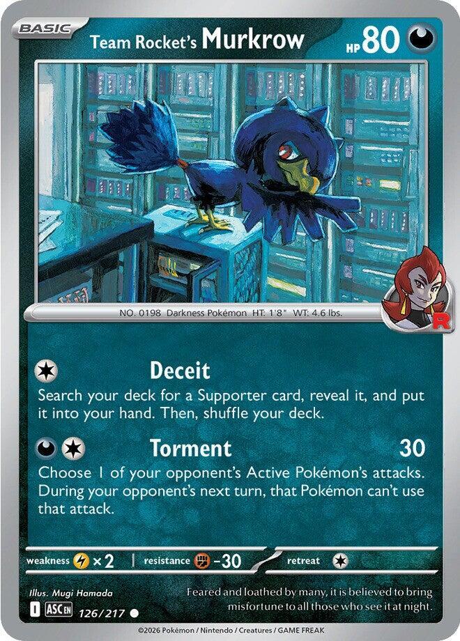 Pokemon - Ascended Heroes - Team Rocket's Murkrow - 126/217 - Normal