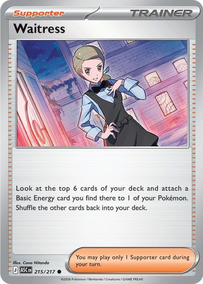 Waitress 215/217 Reverse Holofoil, Ascended Heroes Pokémon card