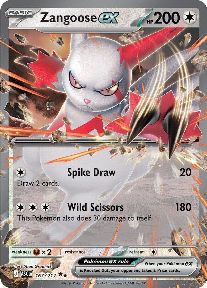 Zangoose ex 167/217 Holofoil — Ascended Heroes Pokémon card