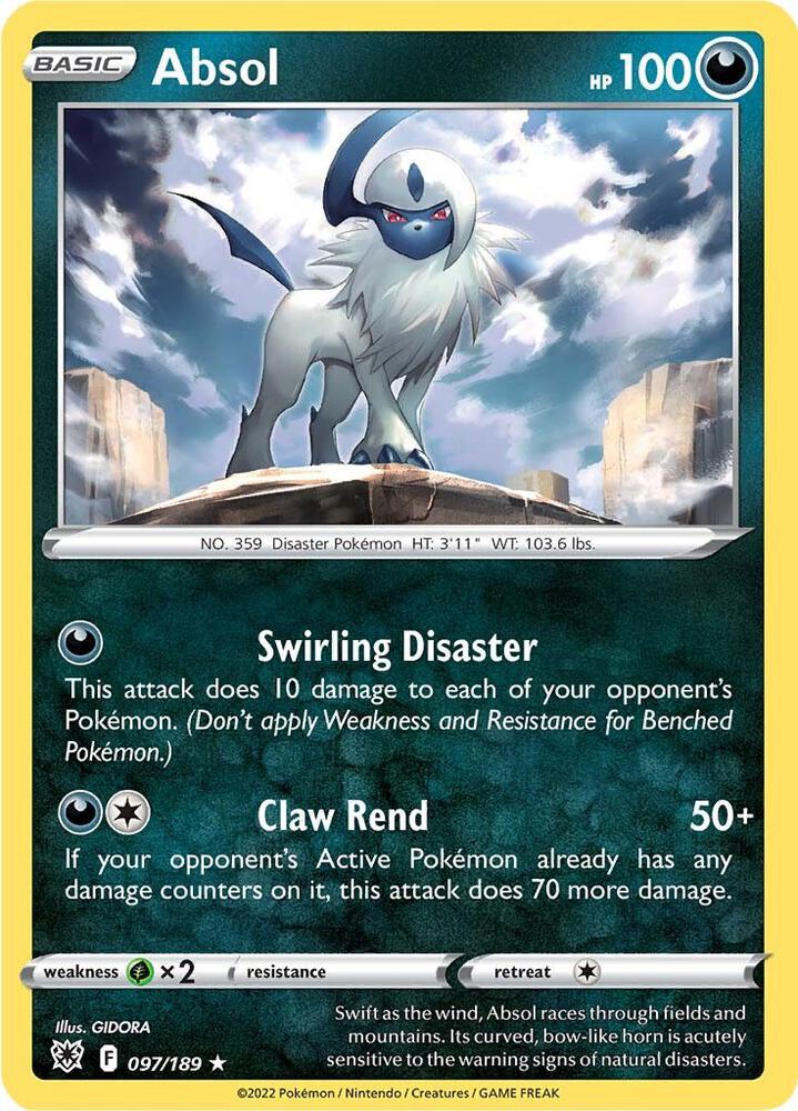 Absol 097/189 Holofoil — Astral Radiance Pokémon card