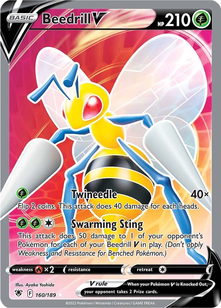 Beedrill V 160/189 Holofoil — Astral Radiance Pokémon card