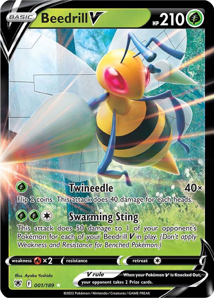 Beedrill V 001/189 Holofoil — Astral Radiance Pokémon card