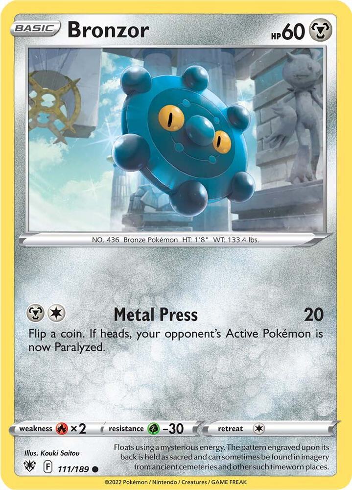 Bronzor 111/189 Reverse Holofoil — Astral Radiance Pokémon card