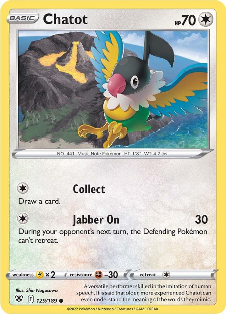 Chatot 129/189 — Astral Radiance Pokémon card
