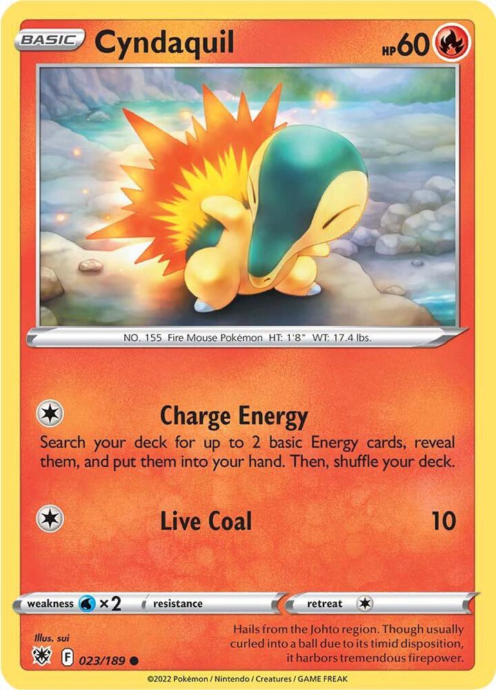 Cyndaquil 023/189 Reverse Holofoil — Astral Radiance Pokémon card