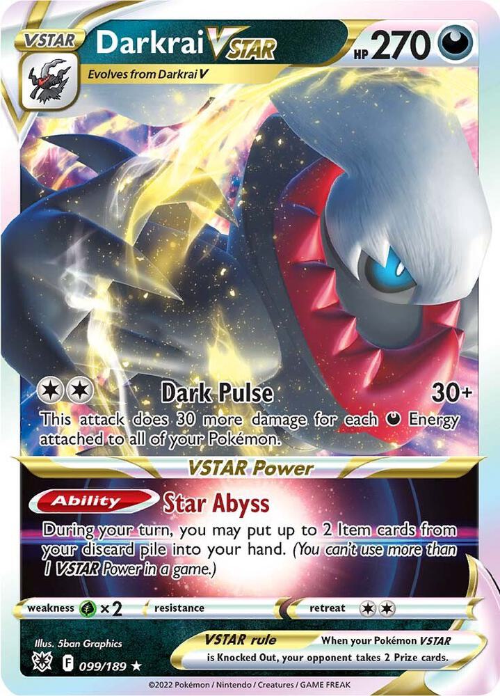 Darkrai VSTAR 099/189 Holofoil — Astral Radiance Pokémon card