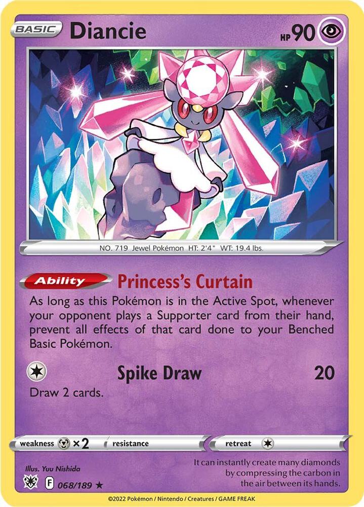 Diancie 068/189 Reverse Holofoil — Astral Radiance Pokémon card