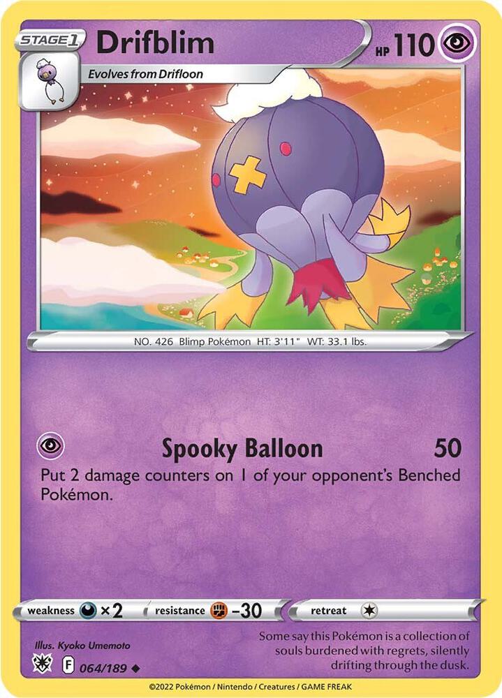 Drifblim 064/189 Reverse Holofoil — Astral Radiance Pokémon card