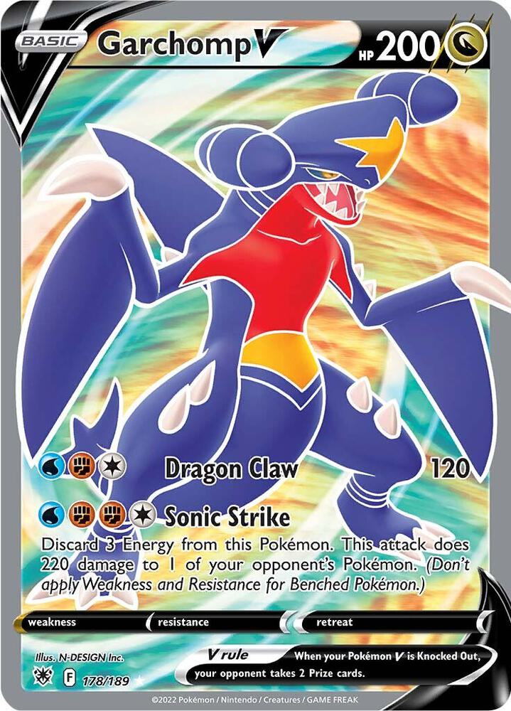 Garchomp V 178/189 Holofoil — Astral Radiance Pokémon card