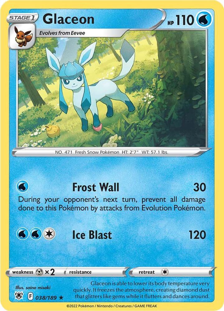 Pokemon - Astral Radiance - Glaceon - 038/189 - Reverse Holofoil