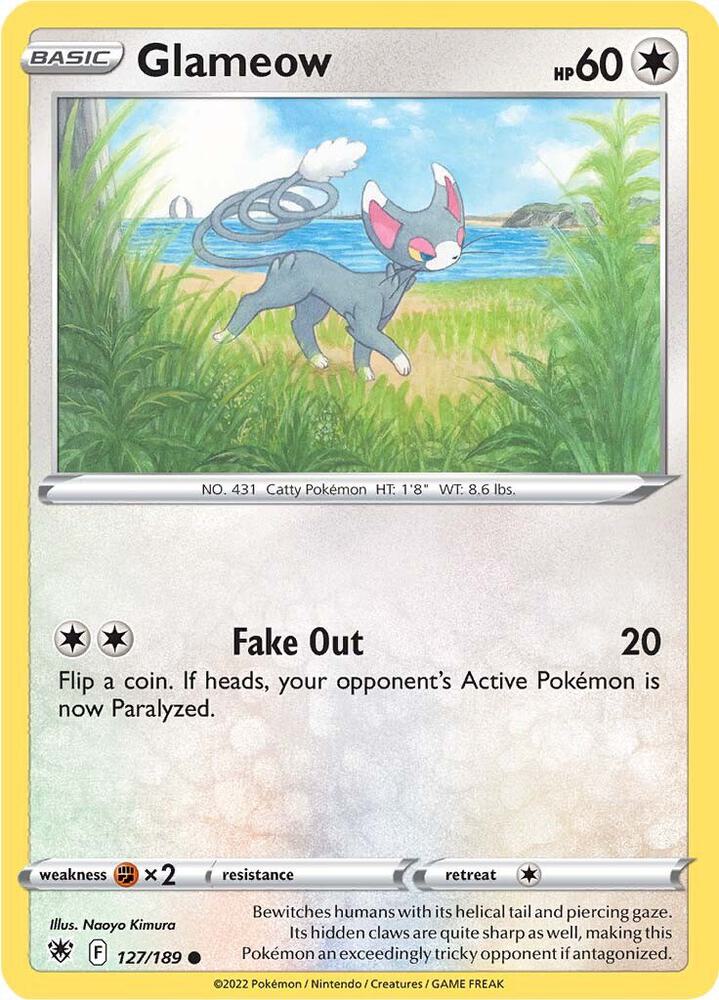 Glameow 127/189 Reverse Holofoil — Astral Radiance Pokémon card