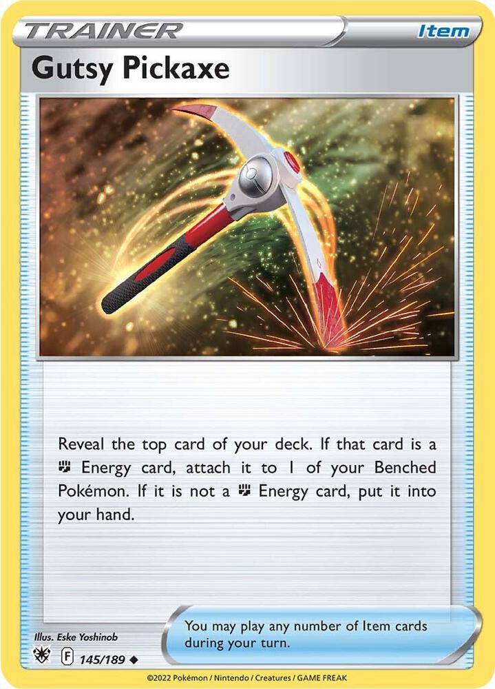 Gutsy Pickaxe 145/189 Reverse Holofoil — Astral Radiance Pokémon card