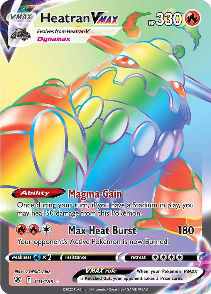 Heatran VMAX 191/189 Holofoil — Astral Radiance Pokémon card