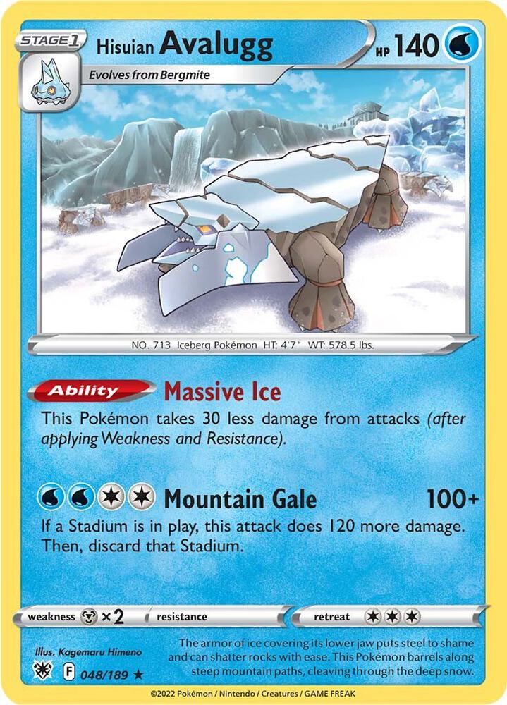 Hisuian Avalugg 048/189 Reverse Holofoil — Astral Radiance Pokémon card