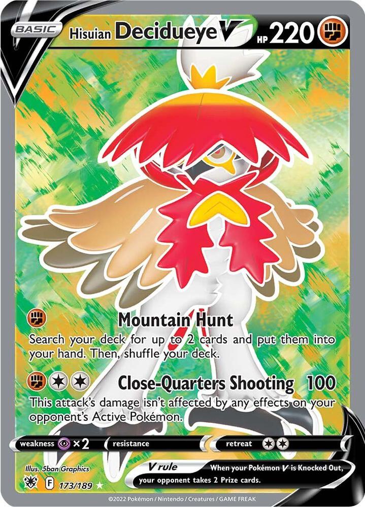 Hisuian Decidueye V 173/189 Holofoil — Astral Radiance Pokémon card