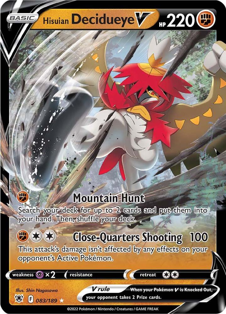 Hisuian Decidueye V 083/189 Holofoil — Astral Radiance Pokémon card