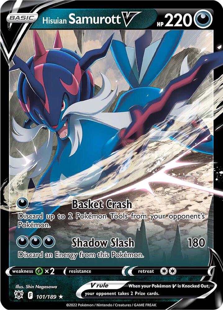 Hisuian Samurott V 101/189 Holofoil — Astral Radiance Pokémon card