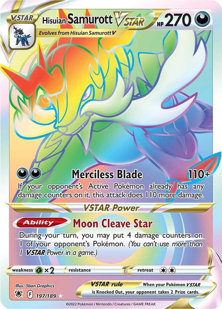 Hisuian Samurott VSTAR 197/189 Holofoil — Astral Radiance Pokémon card