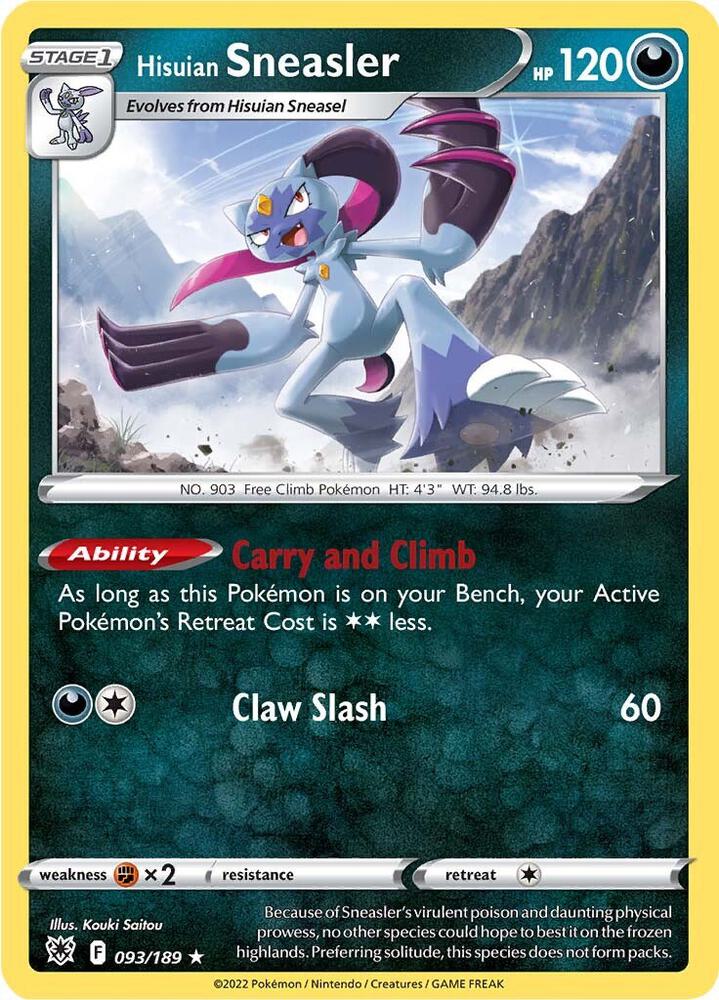 Hisuian Sneasler 093/189 Reverse Holofoil — Astral Radiance Pokémon card