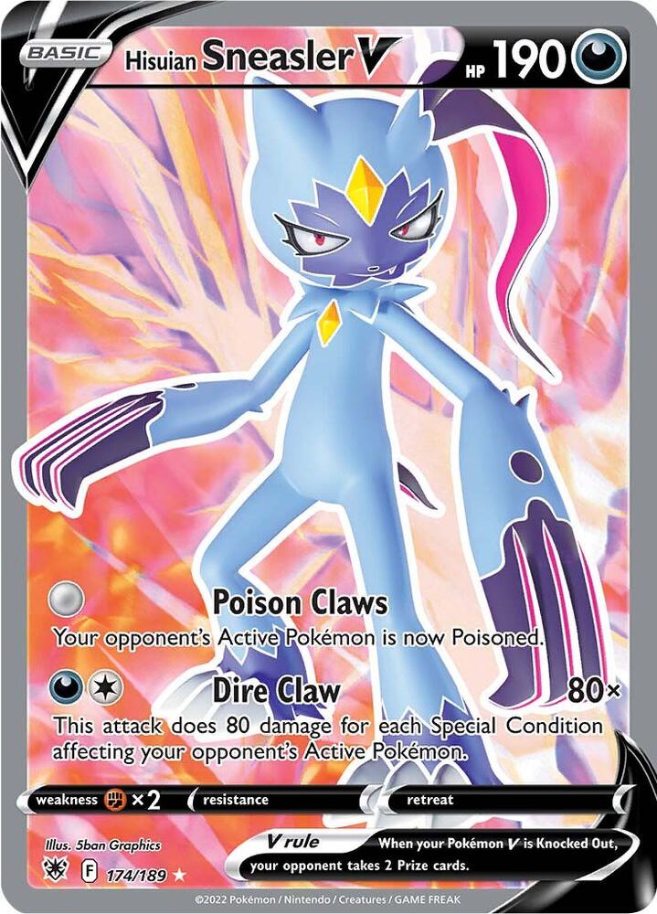Hisuian Sneasler V 174/189 Holofoil — Astral Radiance Pokémon card
