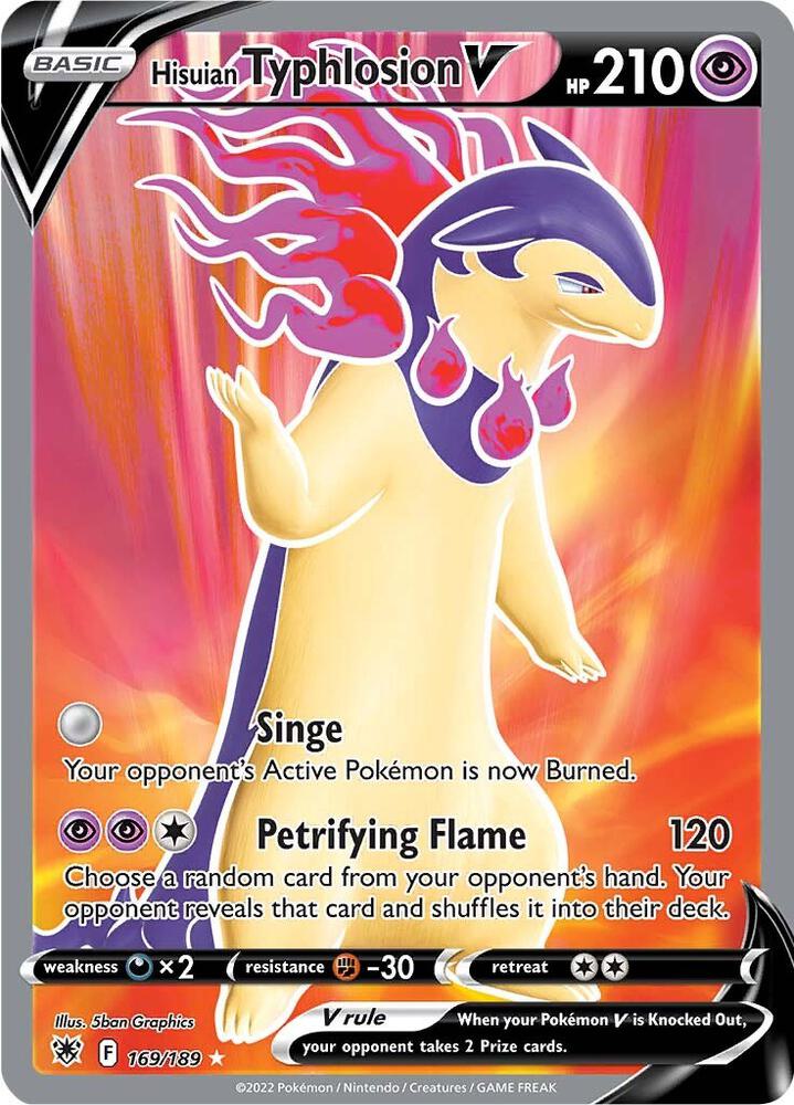 Hisuian Typhlosion V 169/189 Holofoil — Astral Radiance Pokémon card