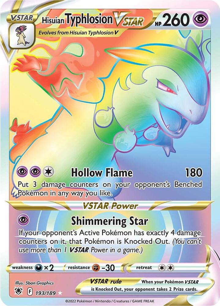Hisuian Typhlosion VSTAR 193/189 Holofoil — Astral Radiance Pokémon card