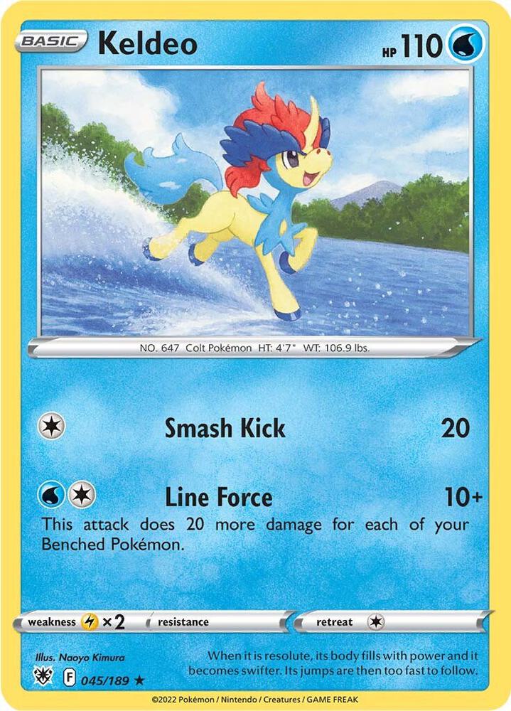 Keldeo 045/189 Reverse Holofoil — Astral Radiance Pokémon card