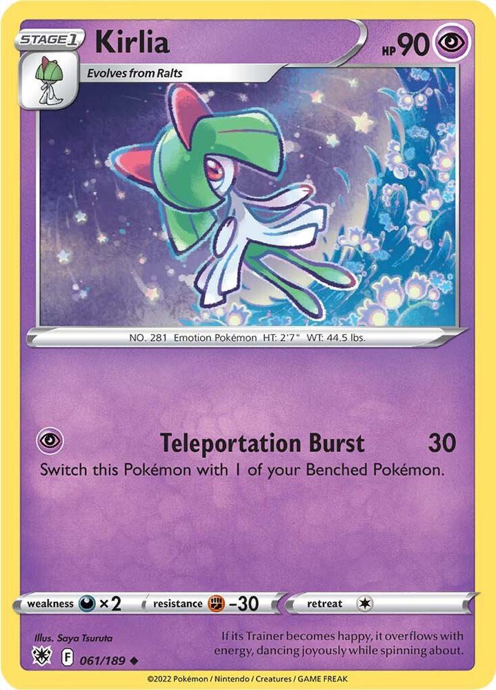 Kirlia 061/189 Reverse Holofoil — Astral Radiance Pokémon card