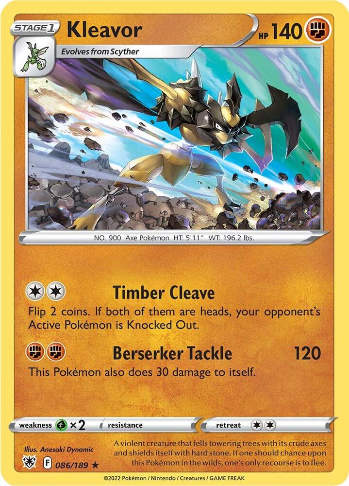 Kleavor 086/189 Reverse Holofoil — Astral Radiance Pokémon card