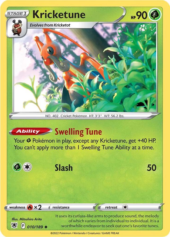 Kricketune 010/189 — Astral Radiance Pokémon card