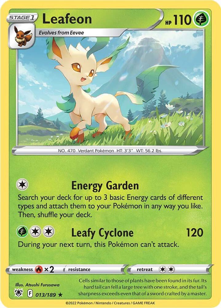 Leafeon 013/189 Reverse Holofoil — Astral Radiance Pokémon card