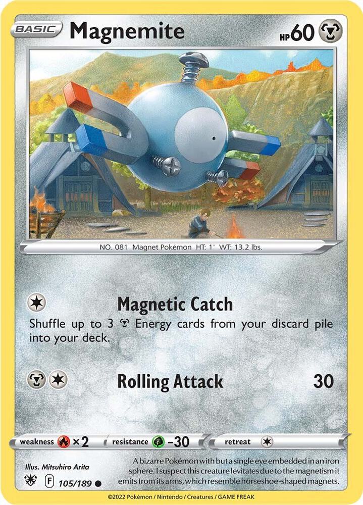 Pokemon - Astral Radiance - Magnemite - 105/189 - Reverse Holofoil