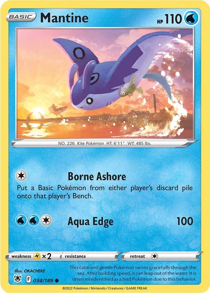Mantine 034/189 — Astral Radiance Pokémon card