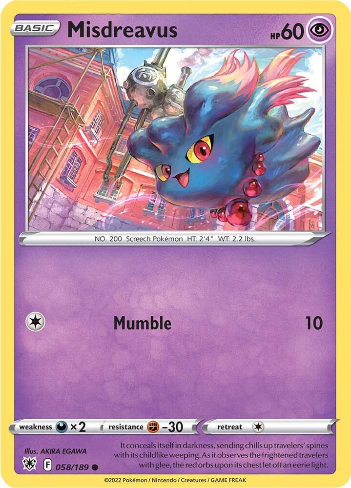 Pokemon - Astral Radiance - Misdreavus - 058/189 - Reverse Holofoil