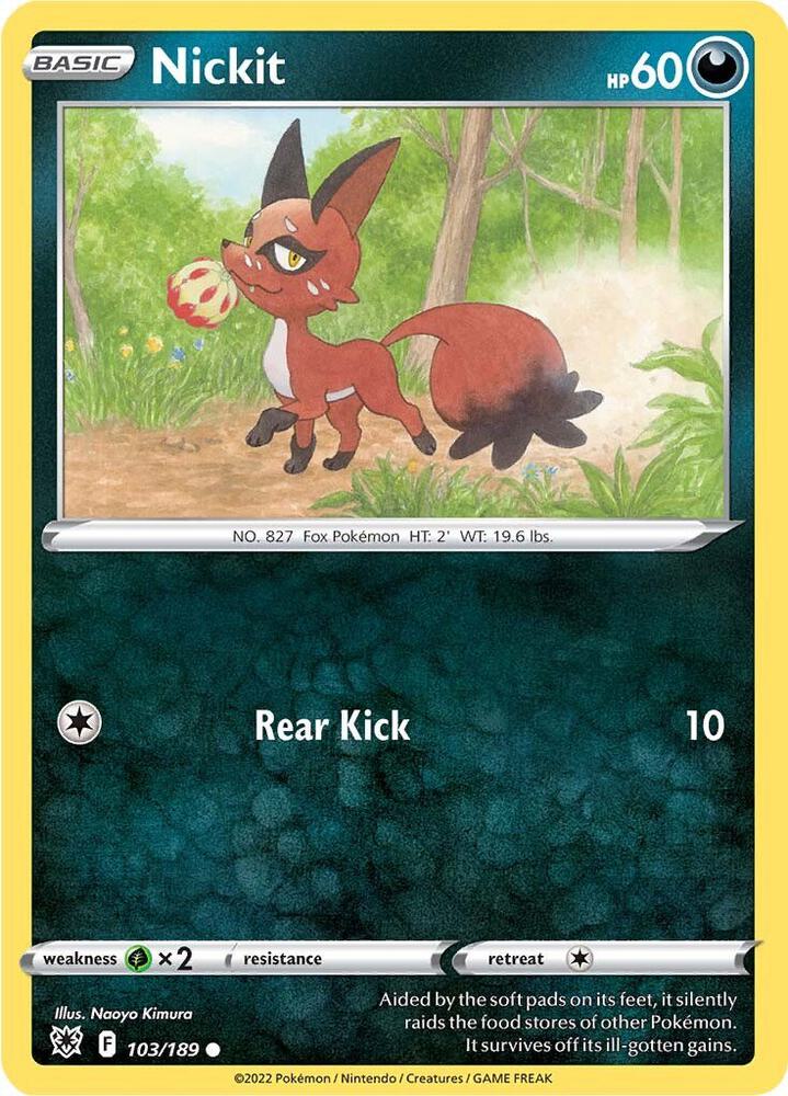 Nickit 103/189 — Astral Radiance Pokémon card