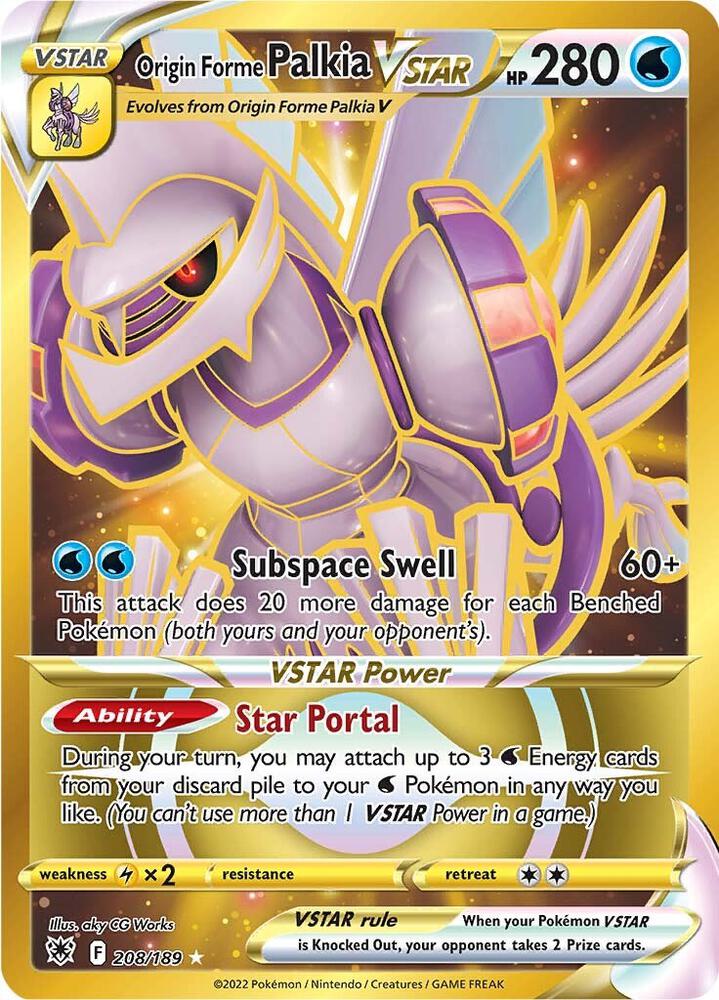 Origin Forme Palkia VSTAR 208/189 Holofoil — Astral Radiance Pokémon card