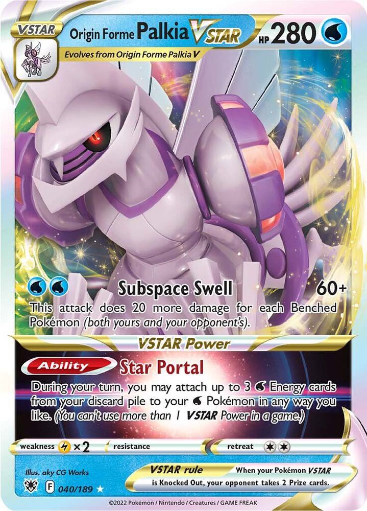 Origin Forme Palkia VSTAR 040/189 Holofoil — Astral Radiance Pokémon card