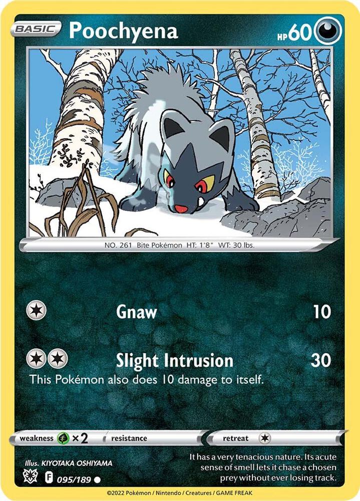 Poochyena 095/189 Reverse Holofoil — Astral Radiance Pokémon card