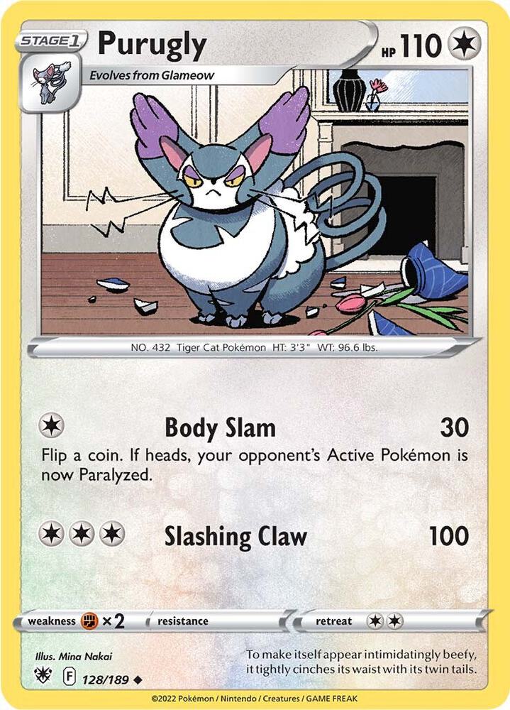 Purugly 128/189 — Astral Radiance Pokémon card